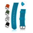 thumbnail image 1 of Silicone Replacement Watch Band - Quick Release Soft Rubber Strap - Waterproof, Textured Tire Pattern (24mm, Blue), 1 of 4