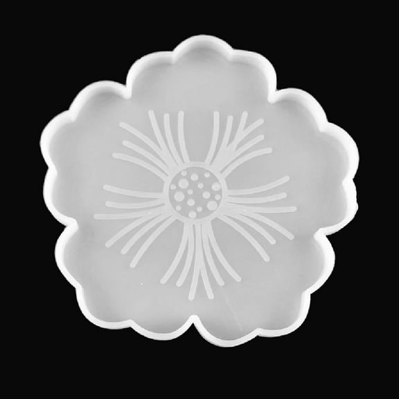 Silicone Resin Flower Shape Tray Mold Flower Shape Geode Platter Epoxy Resin Casting Molds for Making Home Decor Gift