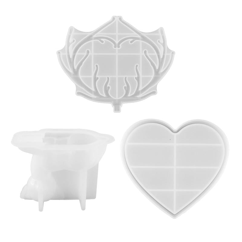 Silicone Resin Mold Storage Boxes with Deer Handicraft Resin Mold Kit Makeup