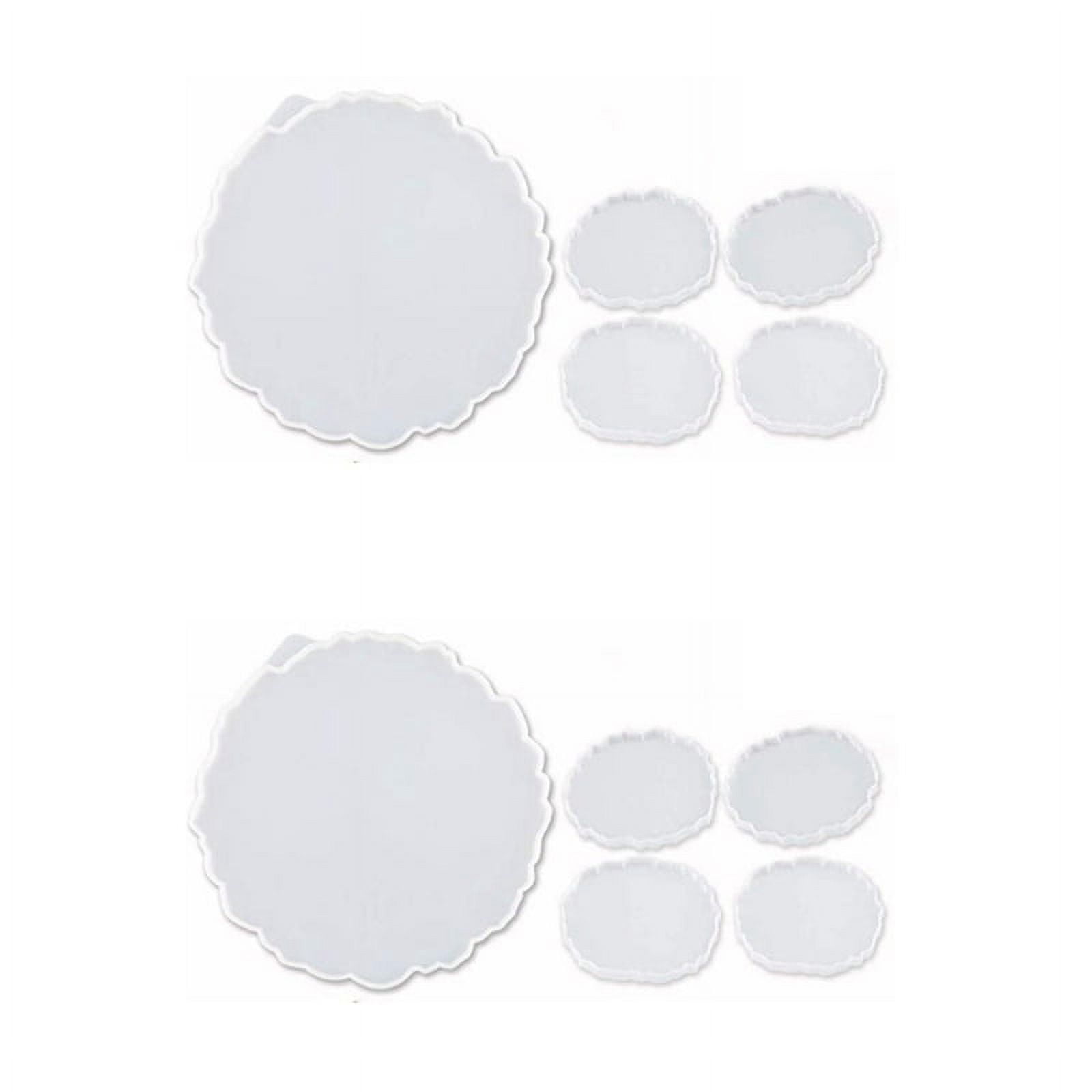 Silicone Resin Molds, 2 Pcs Large Resin Tray Mold + 8 Pcs Coaster Molds, Tray Molds, Tray and Coaster Epoxy Molds Set
