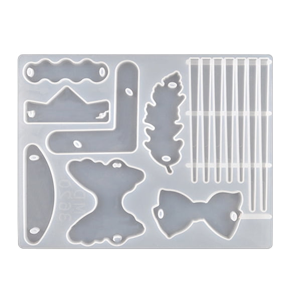 Silicone Resin Molds DIY Hair Pin Casting Mold Set Kit Hair Clip Molds Jewelry Molds Hairpin for Keychain Bookmark
