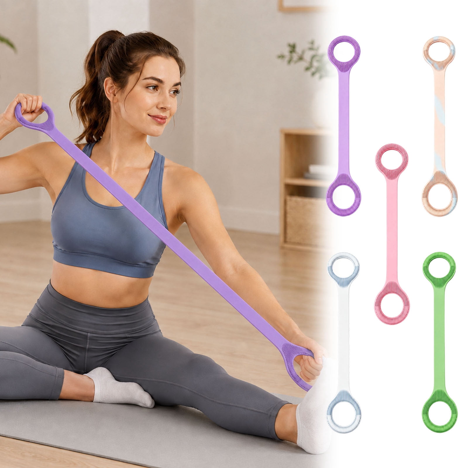 Silicone Resistance Band With Handles, Elastic Pull Rope For Arms Back ...