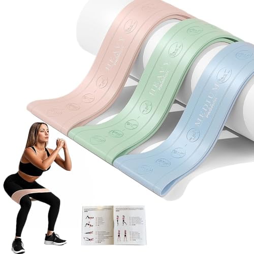 Silicone Resistance Bands for Working Out,Thick Booty Bands for Legs and Glute,Non Slip Resistance Loop Bands for Exercise,Workout Bands for Women and Men,Pilates Yoga Starter Set,Home Fitness