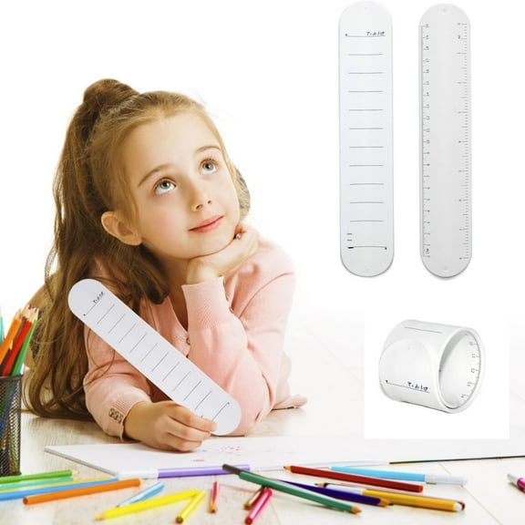 Silicone Reusable Wrist Ruler, Slap Bracelet Memo Band, White, Silicone Memo Wristband, Writable, With Ruler, For Reminders, Reusable, Meiiso