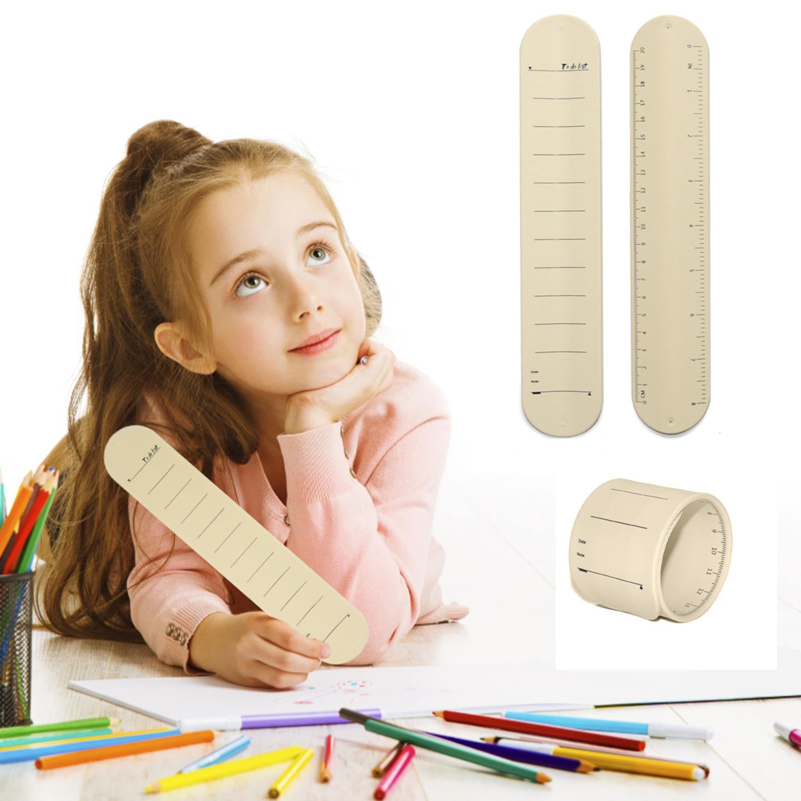 Silicone Reusable Wrist Ruler, Slap Bracelet Memo Band, Yellow ...