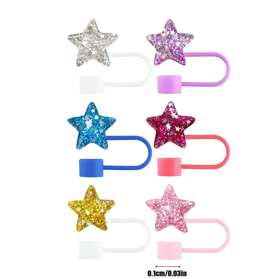 Silicone Rhinestone Bow Straw Topper,Cute Shiny Bow Straw Cap,Dust-Proof Reusable Straw Tips Lids,Silicone Reusable Straw Topper Protector Lid for 6-10mm Straws Protector Cup Accessories