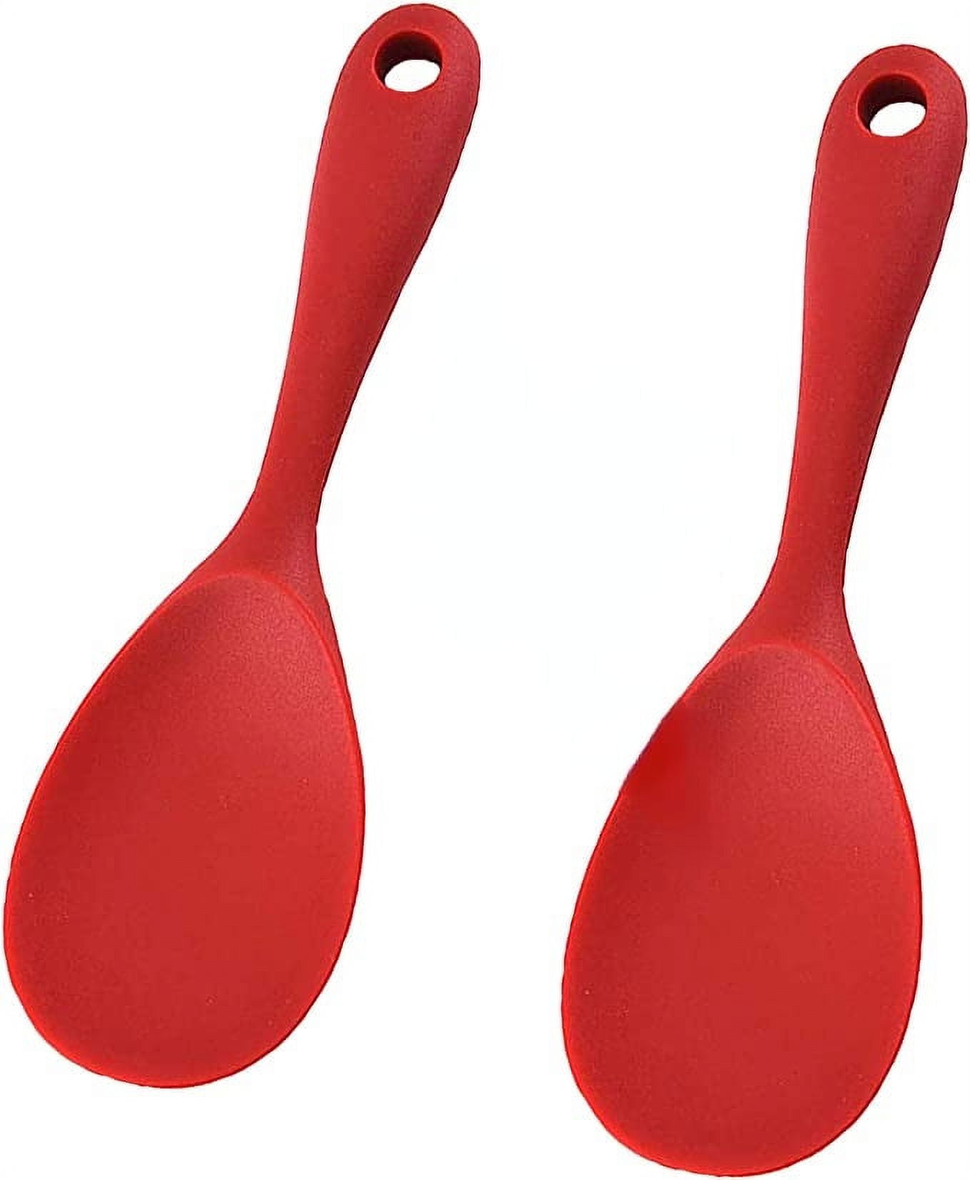 Silicone Rice Paddle Spoon Set of 2,Non Stick Heat Resistant Kitchen ...