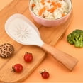 thumbnail image 1 of Silicone Rice Paddle with Wooden Handles: Non-Stick Rice Spoon, Mashed Potato Serving Spoon, Heat Resistant Cookware, Protects Surfaces with Gentle Head Design (Clear), 1 of 4