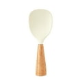 thumbnail image 1 of Silicone Rice Paddle with Wooden Handles: Non-Stick Rice Spoon, Mashed Potato Serving Spoon, Heat Resistant Cookware, Protects Surfaces with Gentle Head Design (White), 1 of 4