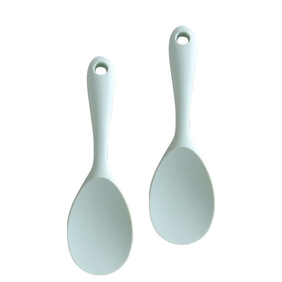 ifundom 2Pcs Silicone Rice Scooper Green Wear Resistant Rice Spoon Kitchen Supply