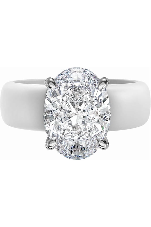 Silicone Ring – 11×8 mm Oval Cut CZ | Patented Design - GlowStone Collection