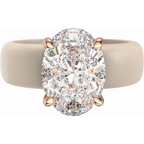 Silicone Ring – 11×8 mm Oval Cut CZ | Patented Design - GlowStone Collection