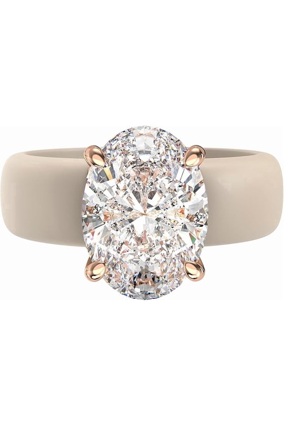 Silicone Ring – 11×8 mm Oval Cut CZ | Patented Design - GlowStone Collection