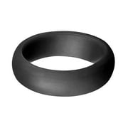 BPLLAPEG Silicone Ring 5.7mm Wide Yoga Sports Pearl Bright Series Black