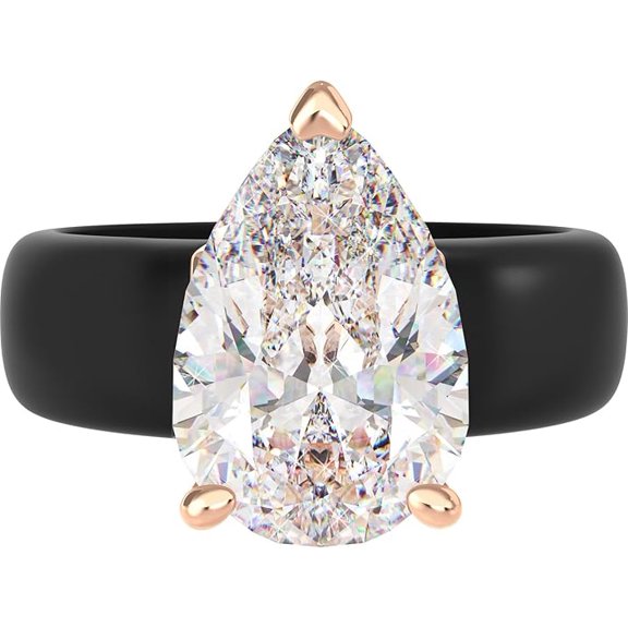 Silicone Ring – 8×12 mm Pear Cut CZ | Patent-Pending Design - GlowStone Collection