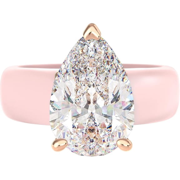 Silicone Ring – 8×12 mm Pear Cut CZ | Patent-Pending Design - GlowStone Collection