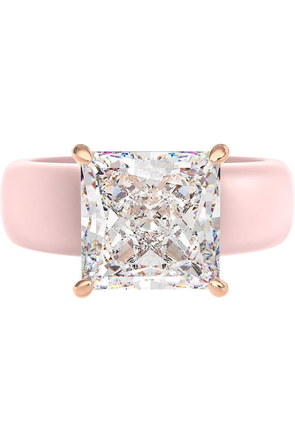 Silicone Ring – 8×8 mm Princess Cut CZ | Patented Design - GlowStone Collection