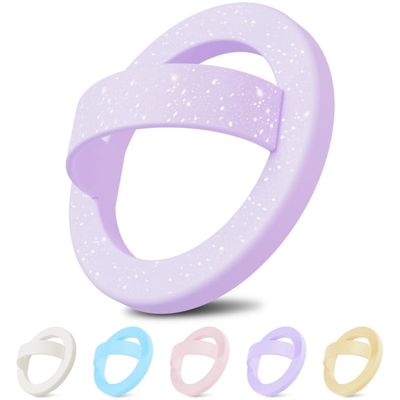 Silicone Ring Grip Phone Holder, 360° Rotating Finger Loop, Strong Magnetic Phone Grip, Soft & Lightweight, Compatible with IPhone 17/16/15/14/13/12 Series