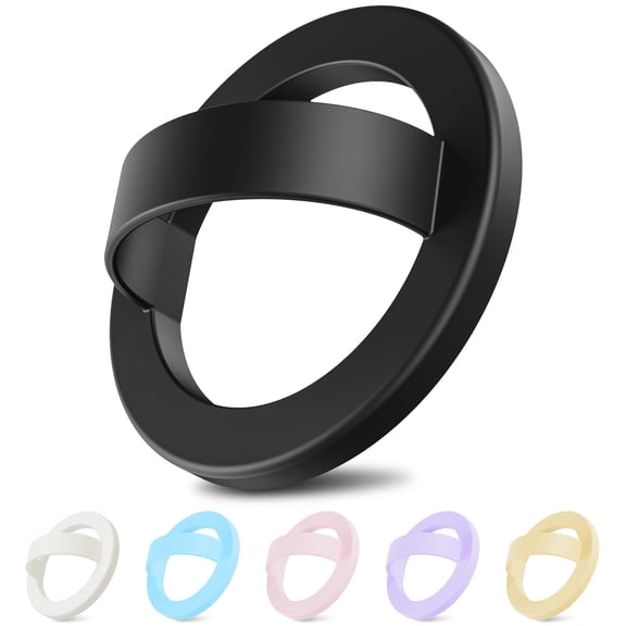 Silicone Ring Grip Phone Holder, 360° Rotating Finger Loop, Strong Magnetic Phone Grip, Soft & Lightweight, Compatible with IPhone 17/16/15/14/13/12 Series