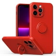 thumbnail image 1 of Silicone Ring Holder Case for iPhone 15 Pro, Shock Absorption, Bumper Design, 360° Kickstand Case, Support Magnetic Car Mount, for iPhone 15 Pro, Red, 1 of 8