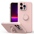 thumbnail image 1 of Silicone Ring Holder Case for iPhone 16 Plus, Shock Absorption, Bumper Design, 360° Kickstand Case, Support Magnetic Car Mount, for iPhone 16 Plus, Pink, 1 of 8