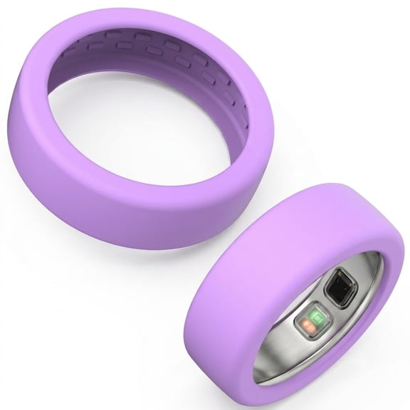 Silicone Ring Protector Cover 2-Pack, Scratch-Resistant Guard for Smart Rings, Sizes 6-13