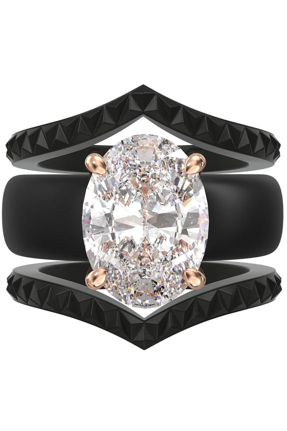 Silicone Ring Stackable Set – 11×8 mm Oval Cut CZ | Patented Design - GlowStone Collection