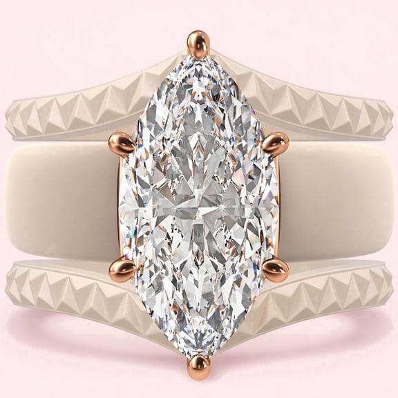 Silicone Ring Stackable Set – 14×7 mm Marquise Cut CZ | Patent-Pending Design - GlowStone Collection