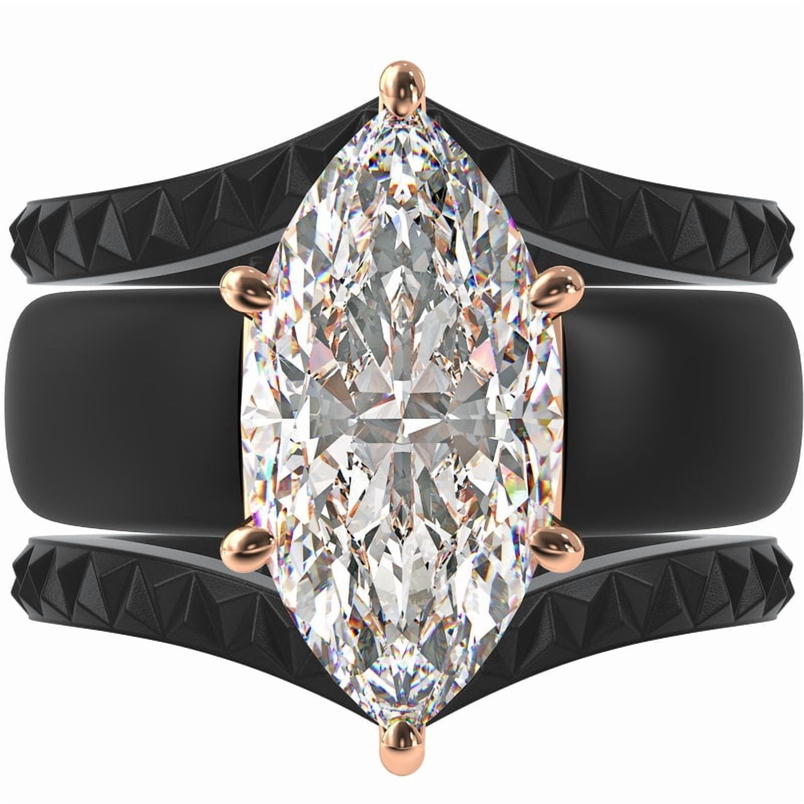 Silicone Ring Stackable Set – 14×7 mm Marquise Cut CZ | Patent-Pending ...
