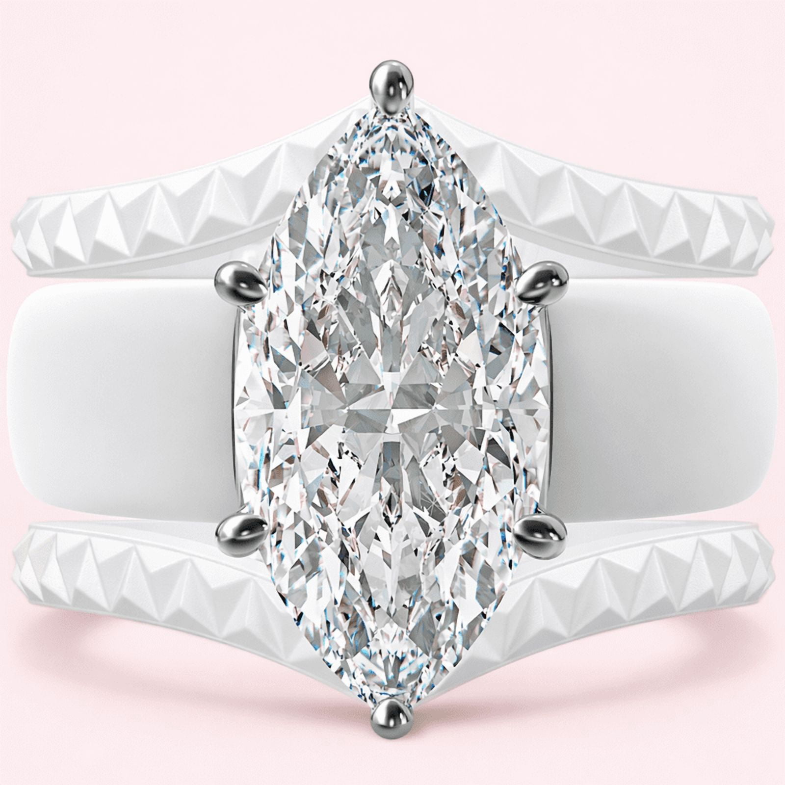 Silicone Ring Stackable Set – 14×7 mm Marquise Cut CZ | Patent-Pending ...
