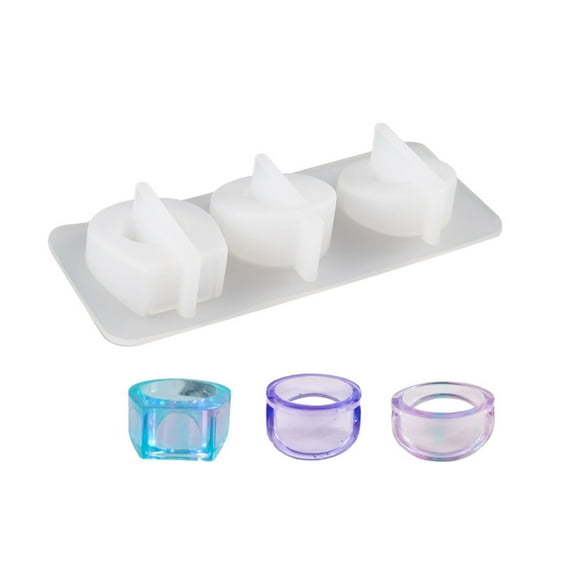 Silicone Rings Jewelry Making Mold Silicone Resin Jewelry Mold Three Rings Pattern for and Designers
