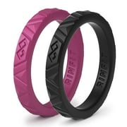 Silicone Rings by Rinfit - Safe & Durable Wedding Bands For Women - Stackable Infinity Rubber Rings - 2 Pack