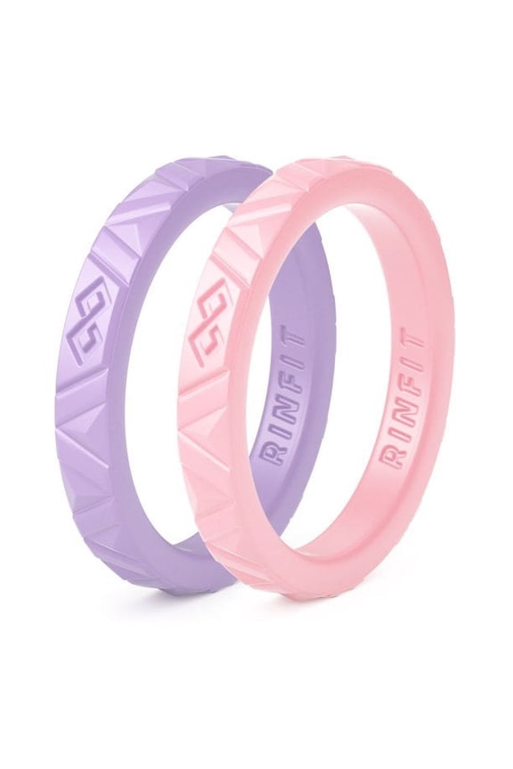 Silicone Rings by Rinfit - Safe & Durable Wedding Bands For Women - Stackable Infinity Rubber Rings - 2 Pack