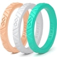 thumbnail image 1 of Silicone Rings by Rinfit - Safe & Durable Wedding Bands For Women - Stackable Infinity Rubber Rings - 3 Pack, 1 of 8