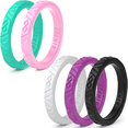 thumbnail image 1 of Silicone Rings by Rinfit - Safe & Durable Wedding Bands For Women - Stackable Infinity Rubber Rings - 5 Pack, 1 of 8
