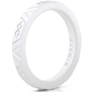 Rinfit Women's Silicone Wedding Bands - Couture Metallic Collection, Stackable, Safe For Active Lifestyles