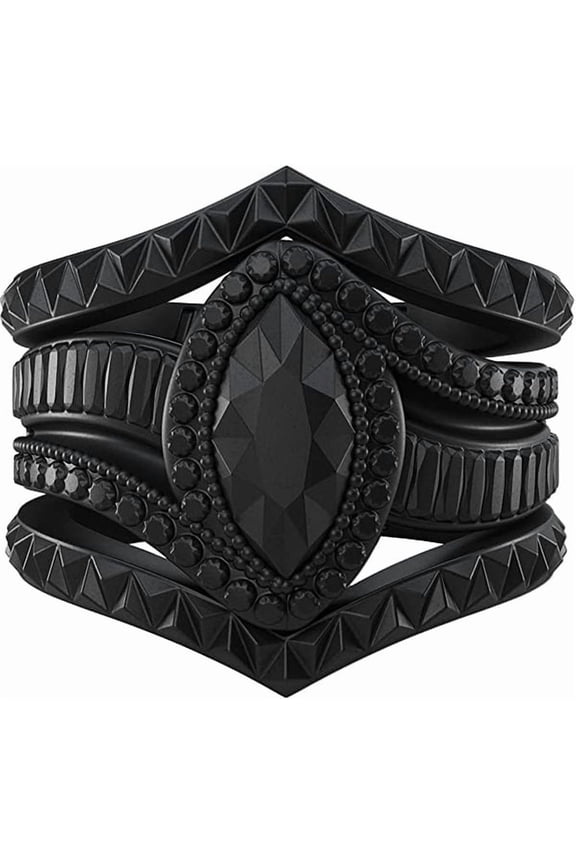 Silicone Rings for Women - Marquise with 2 Stackable Rings