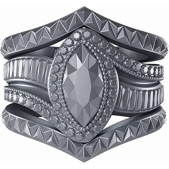 Silicone Rings for Women - Marquise with 2 Stackable Rings