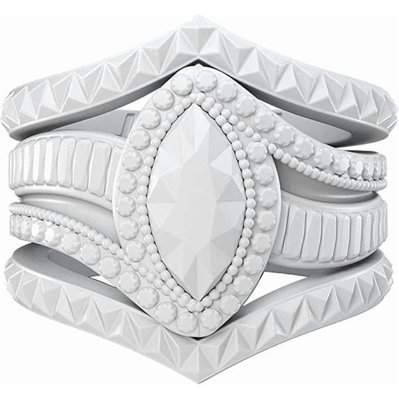 Silicone Rings for Women - Marquise with 2 Stackable Rings