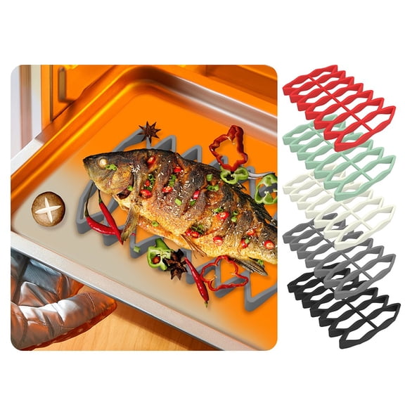 Silicone Roasting Racks Easy-Clean Cooling Rack For Cooking Baking Black YIWEI