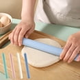 thumbnail image 1 of Silicone Rolling Pin 10in Non-Stick Surface | Stainless Steel Core | Dough Roller for Baking, Pastries, Pizza, Fondant, Bread | Easy-Grip, Ruler Mark | Blue, Green, Pink, White | Durable, Heat, 1 of 6