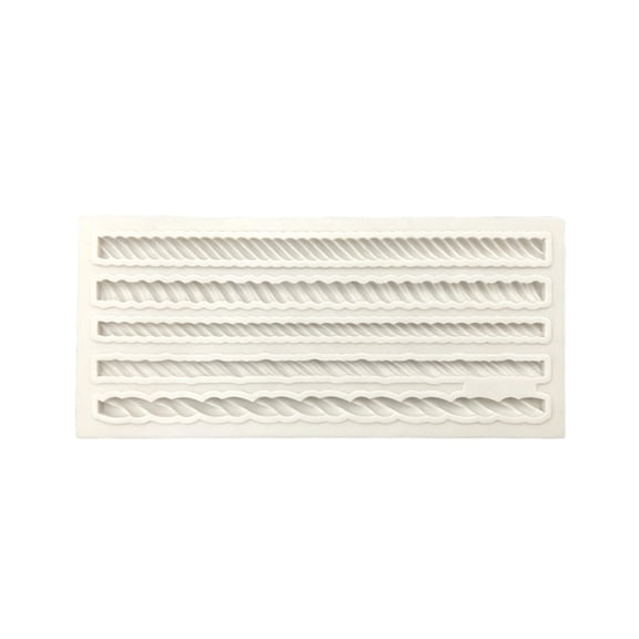 Silicone Rope Twist Fondant Mold for Cake Decorating Chocolate Candy Baking Mold with Multiple Braided Border Cavities