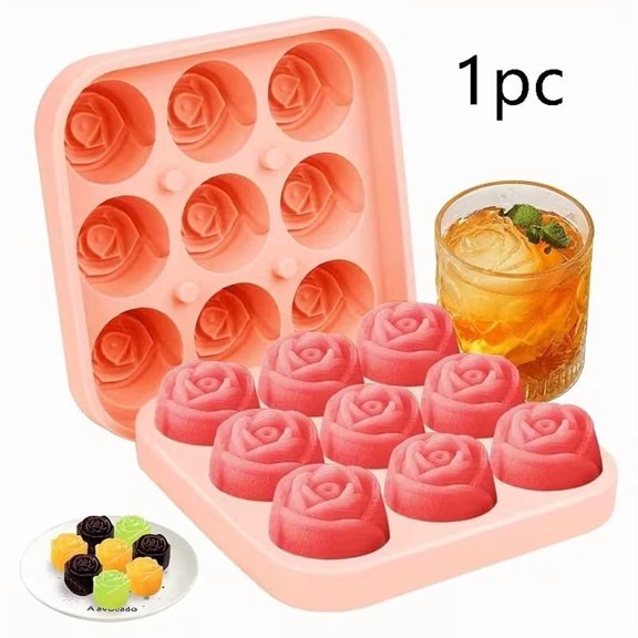Silicone Rose Ice Cube Mold - Create Elegant Rose-Shaped Ice Cubes and Desserts for Parties and Special Occasions