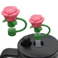 thumbnail image 1 of Silicone Rose Straw Cover 10mm, Reusable Dust Proof Straw Cap Topper, Cute Drink Cup Straw Protector for Tumbler Multiple Colors, 1 of 9