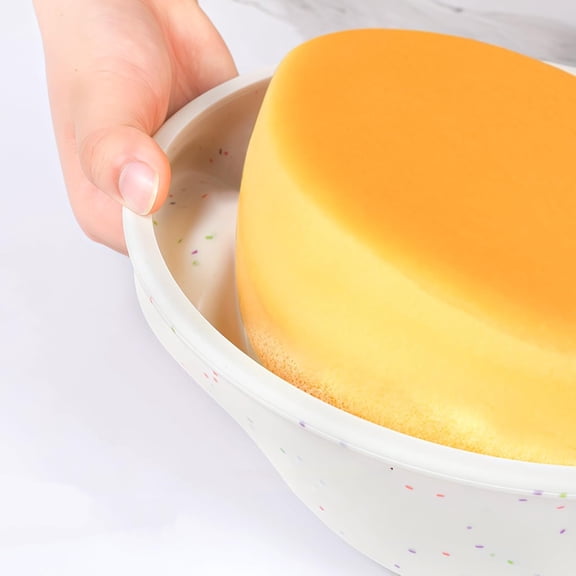 Silicone Round Cake Pan with Metal Reinforced Frame Set of 2, Nonstick Silicone Springform Pan for Baking Layers, Cheese & Chocolate Cakes