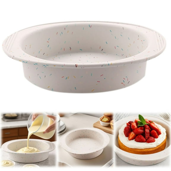 Silicone Round Cake Pan with Springform,Non-Stick Bakeware for Cheesecake,Regular Cakes,Dishwasher Safe and Food Grade