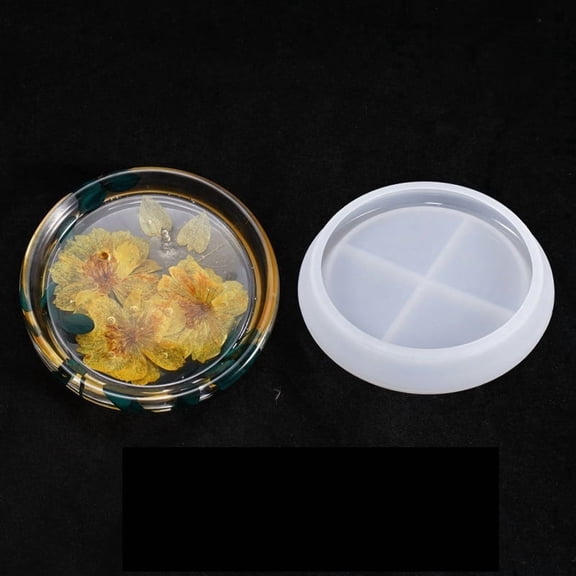 Silicone Round Dish and Coaster Mold - Flexible Baking Tool for Kitchen Use