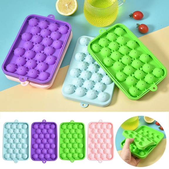 Silicone Round Ice Ball Maker Mold With Lid 8.1x4.9x1 Inches Food Grade Ice Tray For Freezer Whiskey Cocktails And Beverage Cooling