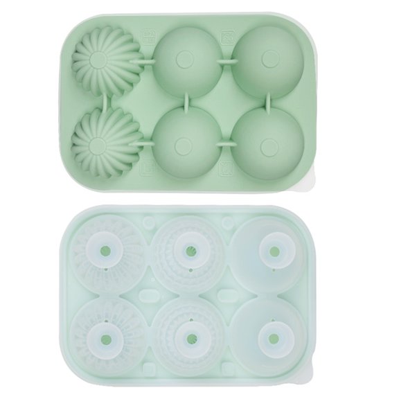 Silicone Round Ice Cube Mold, Round Ice Cube Trays for Freezer with Funnel, Easy Release Ice Cube Tray Circle Balls