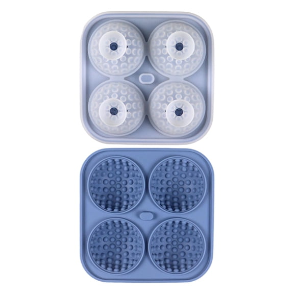 Silicone Round Ice Sphere Tray, 4 Cavity Slow Melting Ice Maker with Funnel, Reusable Ice Ball Mold for Whiskey and Cocktails, Home Bar Accessory